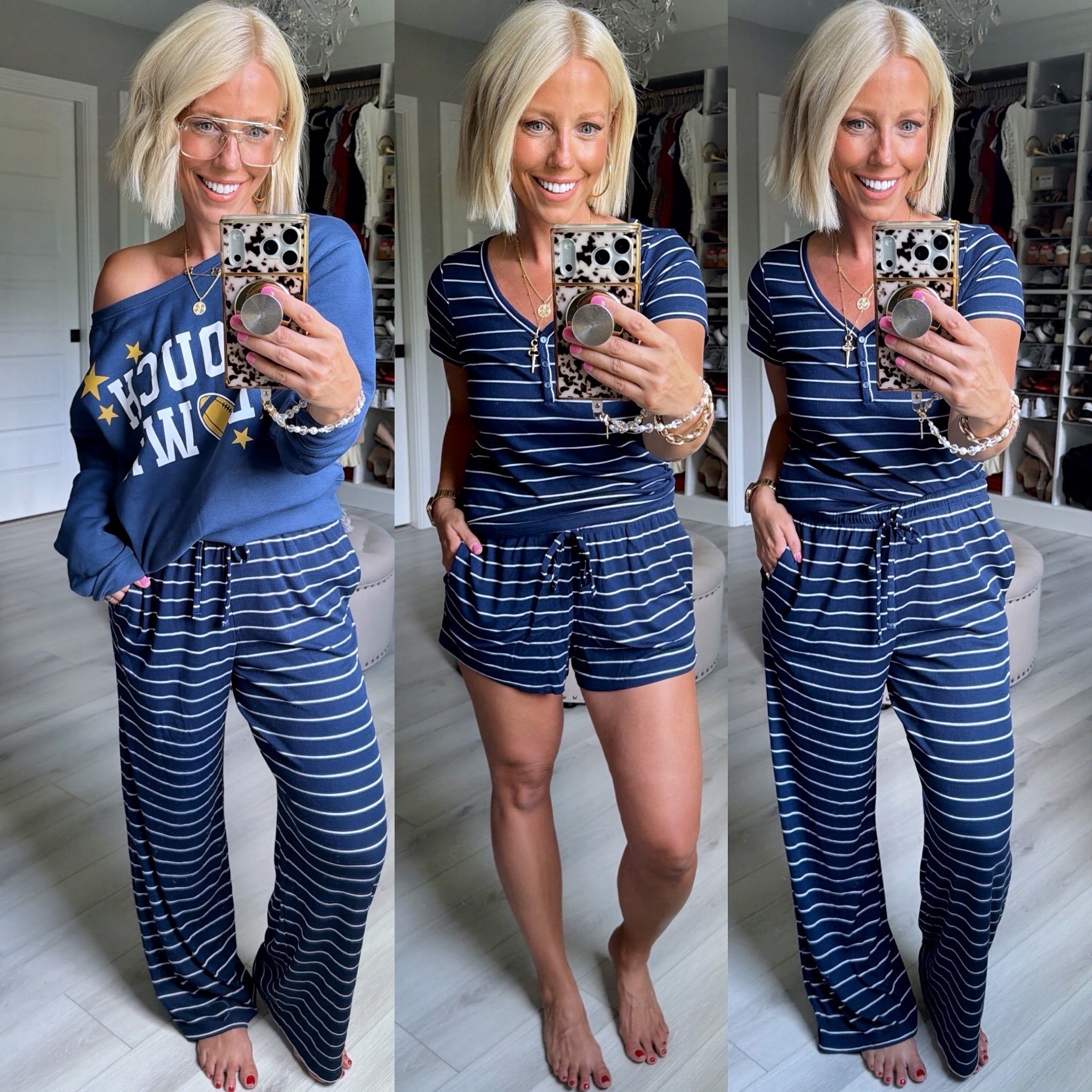 The lounge wear pjs I can’t stop talking about!!! 
⬇️⬇️⬇️
Off the shoulder sweatshirt medium, everything else size small!

#LTKmomlife #LTKootd #LTKmorningroutine