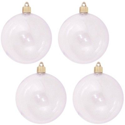 Christmas by Krebs 4ct Clear Shatterproof Christmas Ball Ornaments 4" (100mm) | Target