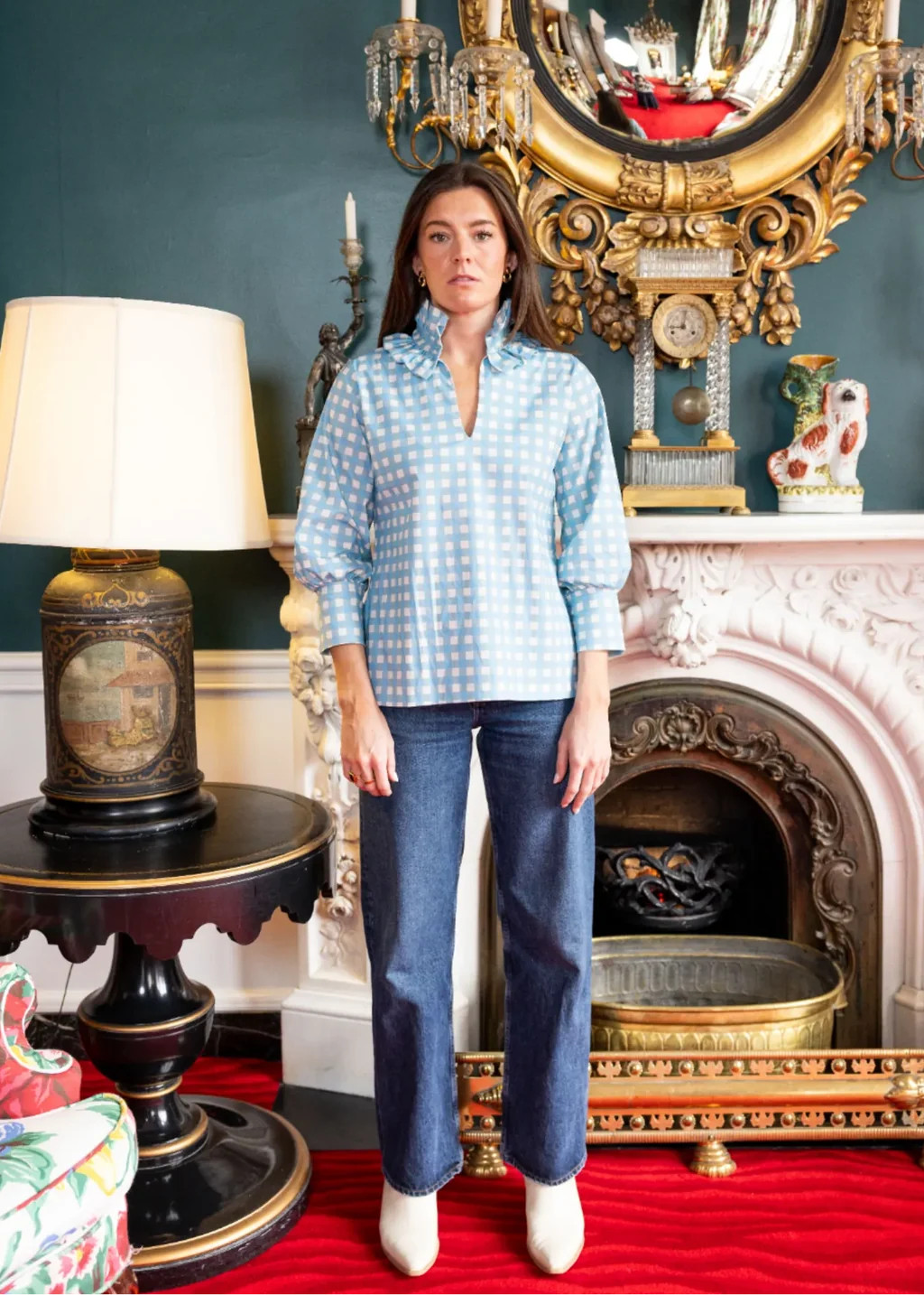 Blue Gingham Harper Estate Top | House Of MBR