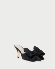 Margot Black Moiré Bow Mule | Loeffler Randall