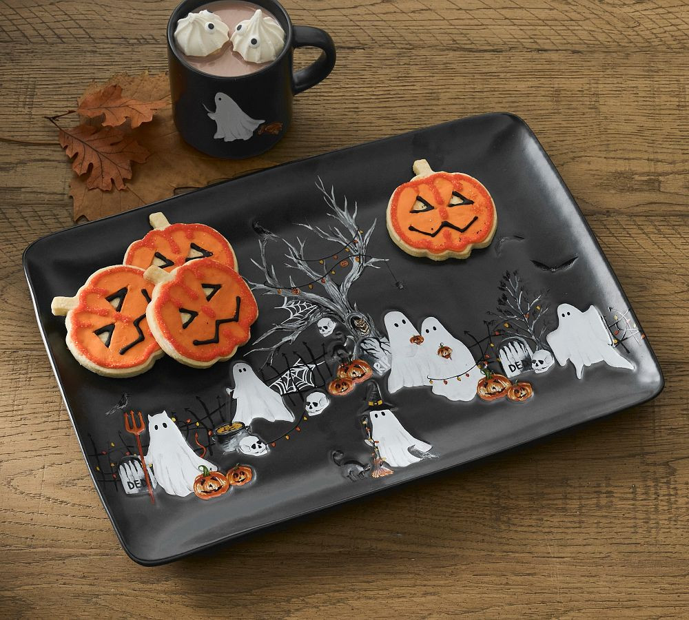 Scary Squad Stoneware Rectangular Serving Platter | Pottery Barn (US)