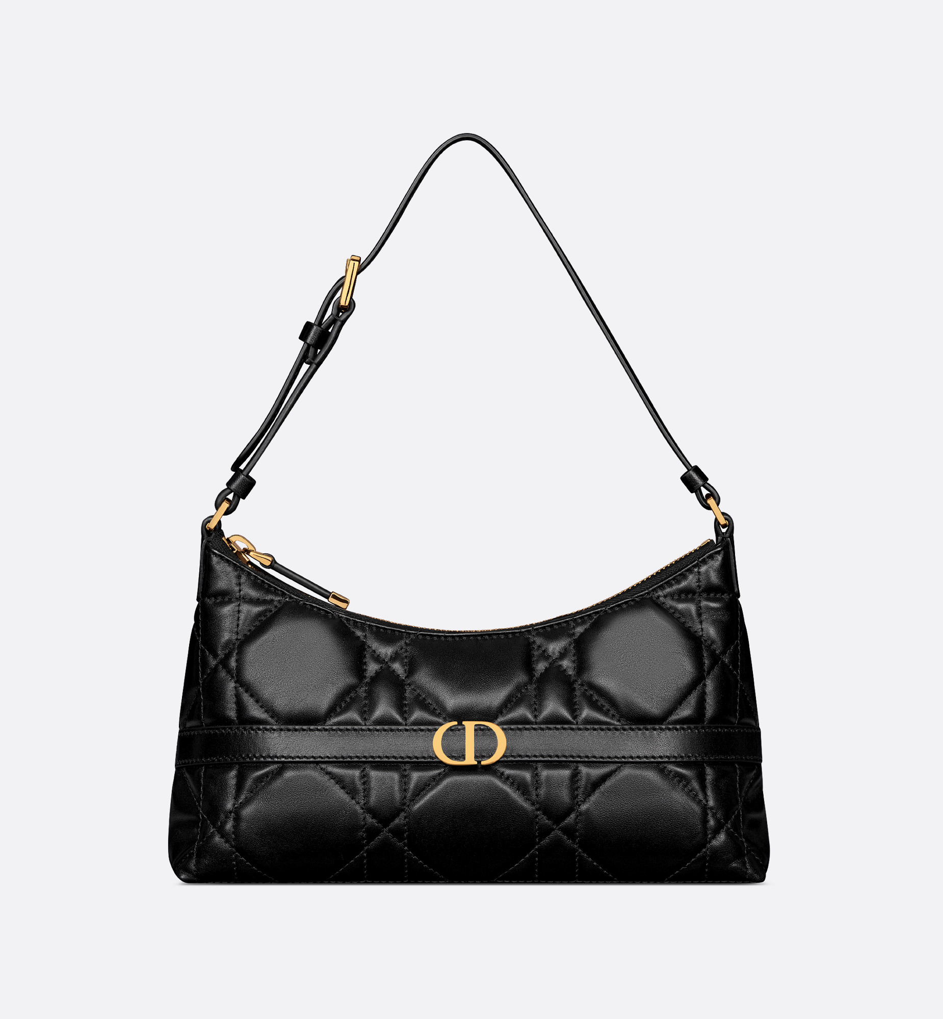 Miss Caro Hobo Mini Bag Black Macrocannage Lambskin | DIOR | Christian Dior Parfums UK