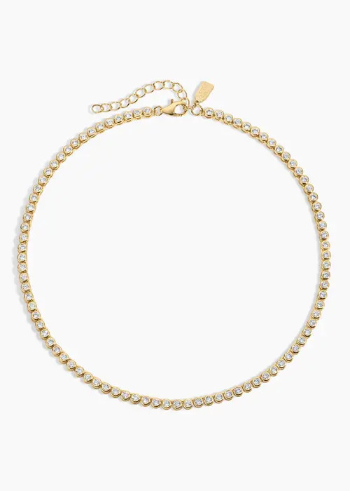 Electric Picks Mini Jewel Bezel Tennis Necklace in Gold at Nordstrom | Nordstrom