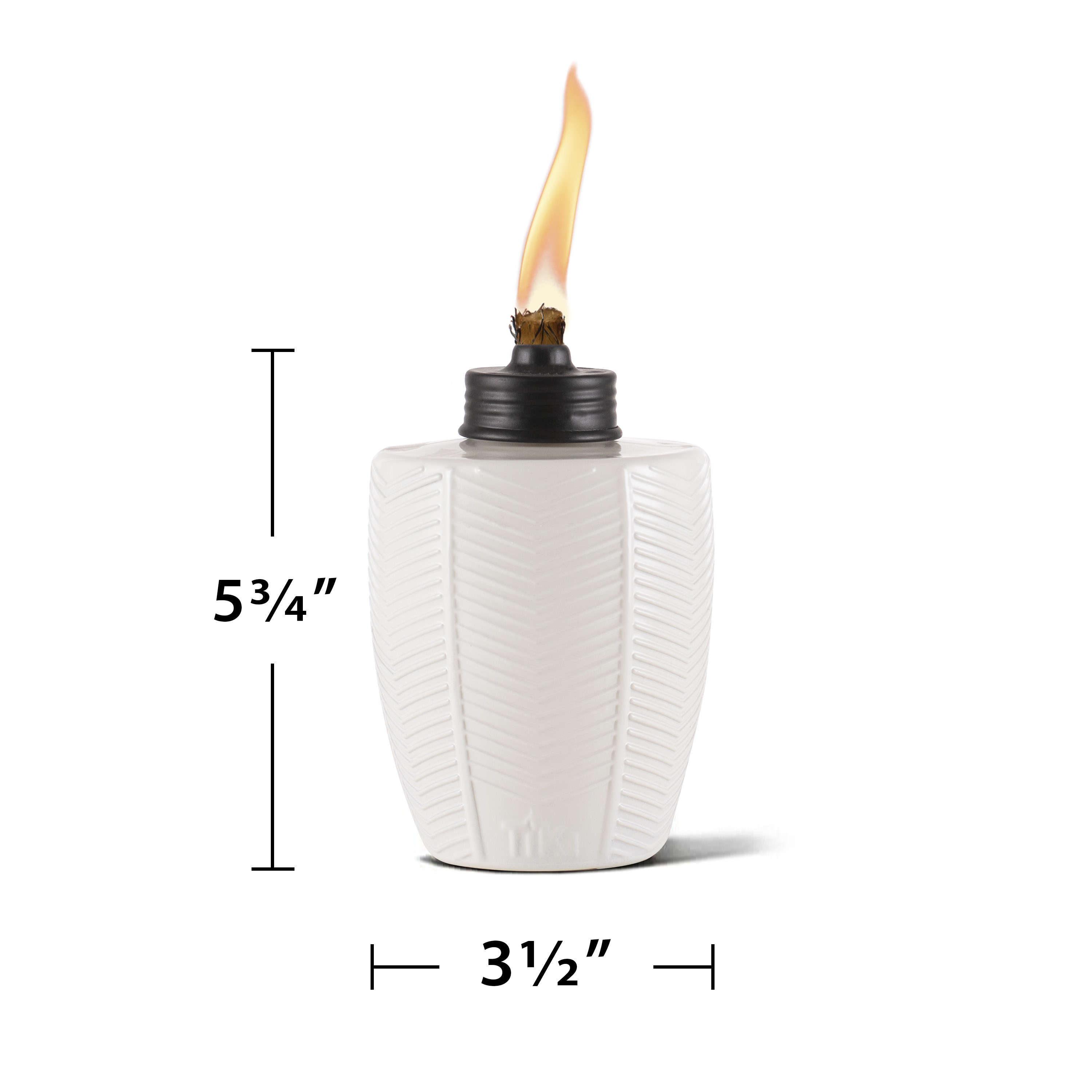 TIKI Brand 5.75-inch Herringbone Glass Table Torch White 3-Pack | Walmart (US)