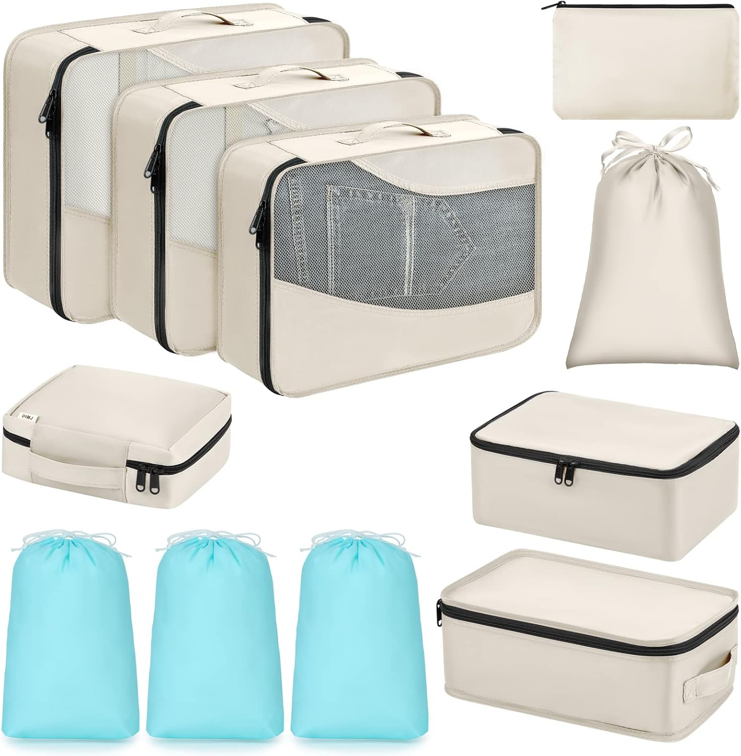 DIMJ Packing Cubes 11 Set, Travel Luggage Organizers Lightweight Packing Organizers for Clothes S... | Amazon (US)