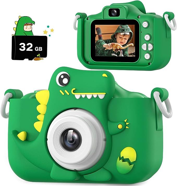 Upgrade Dinosaur Kids Camera, Christmas Birthday Gifts for Girls Boys 3-12, 1080P HD Selfie Digit... | Amazon (US)