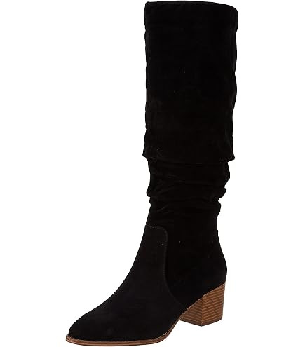 YDN Women V Cut Knee High Boots Pointed Toe Cowgirl Long Booties Chunky Mid Heel Zippers Shoes Pa... | Amazon (US)