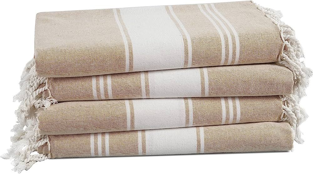 LANE LINEN 100% Cotton Beach Towel with Bag 4 Piece Towels Oversized 39"x71" Pool Absorbent Extra... | Amazon (US)