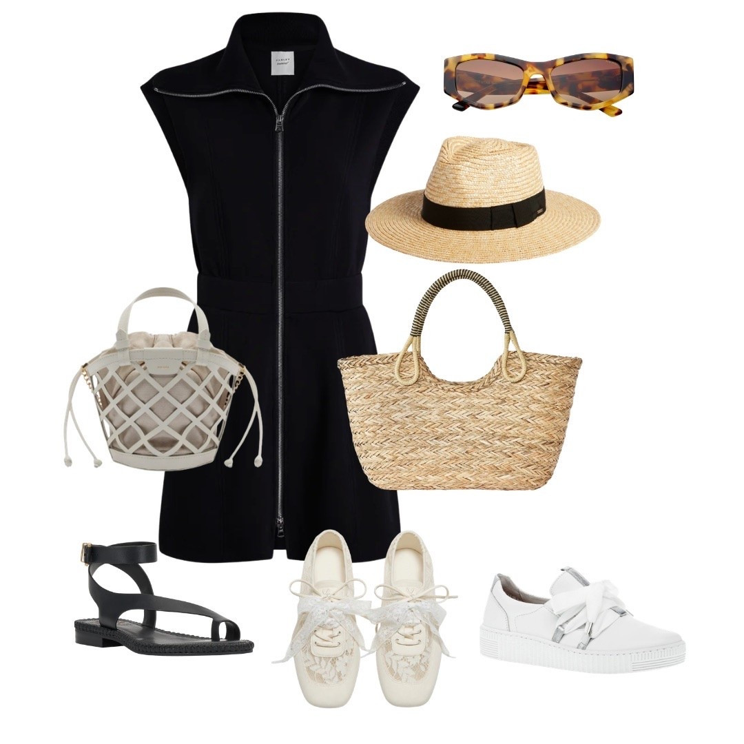 Dresses are so easy to wear in the summer… one and done! This effortless look can be worn with three different types of shoes to change up the look!