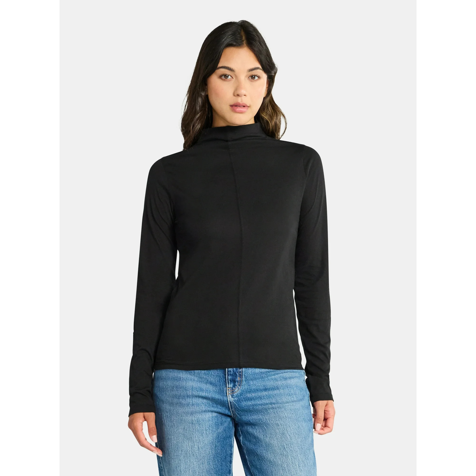 Time and Tru Women's Tissue Like Turtleneck Top, Sizes XS-XXXL - Walmart.com | Walmart (US)