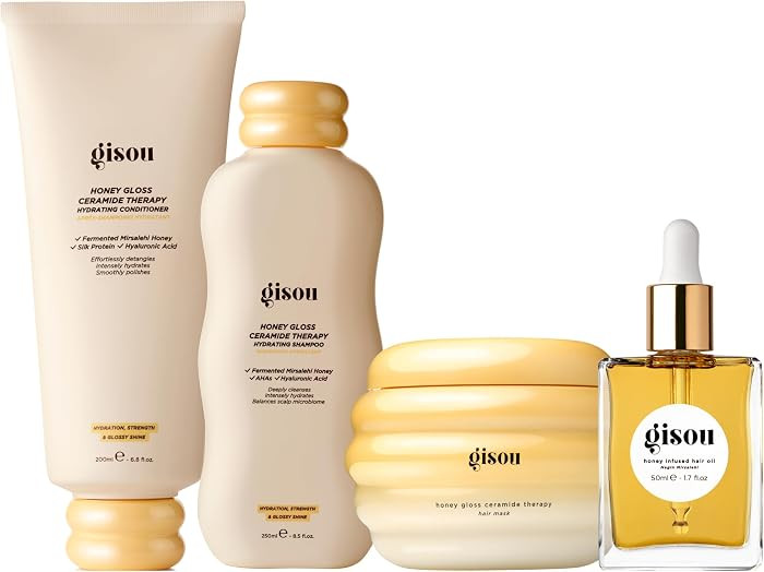 Gisou Honey Gloss Ceramide Therapy Routine* 4-Step Hair Therapy for Transformational Hydration, S... | Amazon (US)