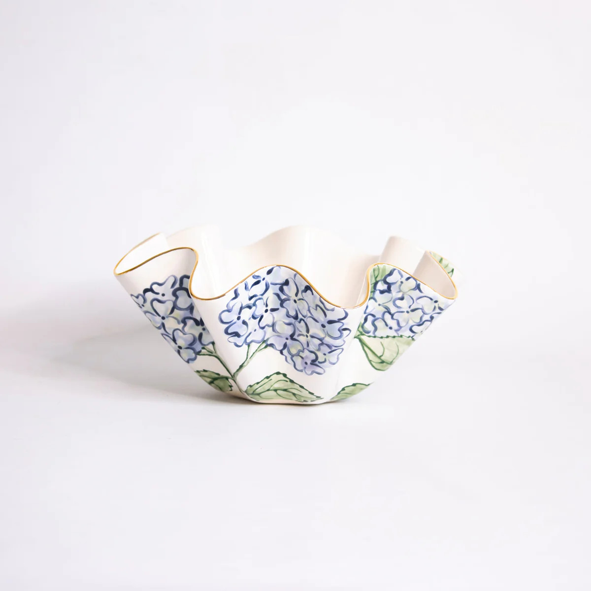 Bijou Blue Hydrangea Wavy Bowl | Susan Gordon Pottery