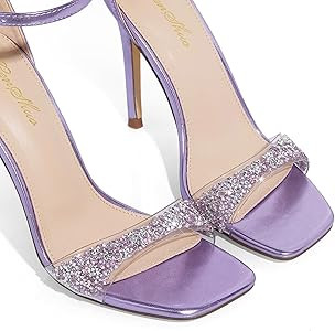 GENSHUO High Heeled Sandals for Women One Strap Heels with Square Open Toe 4 Inch Stiletto Ankle ... | Amazon (US)