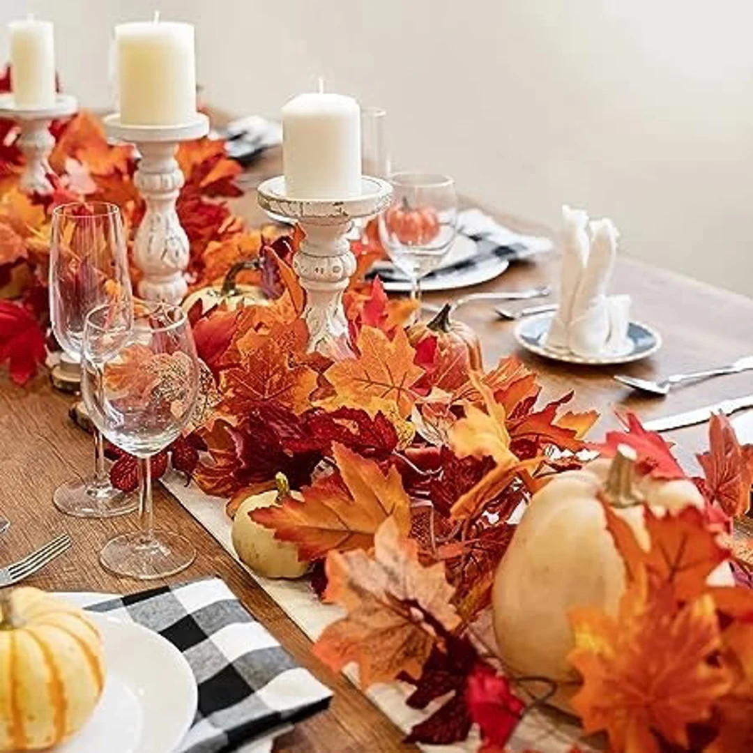 Fall Garland Decoration Red Maple Leaf Autumn Decor Home - Etsy | Etsy (US)