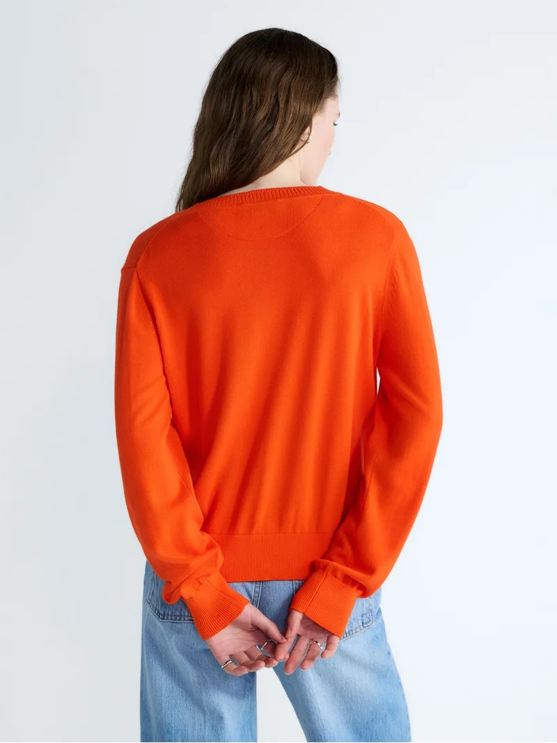 Free Assembly Women's Classic Cardigan Sweater with Long Sleeves, Lightweight, Sizes XS-4X - Walm... | Walmart (US)