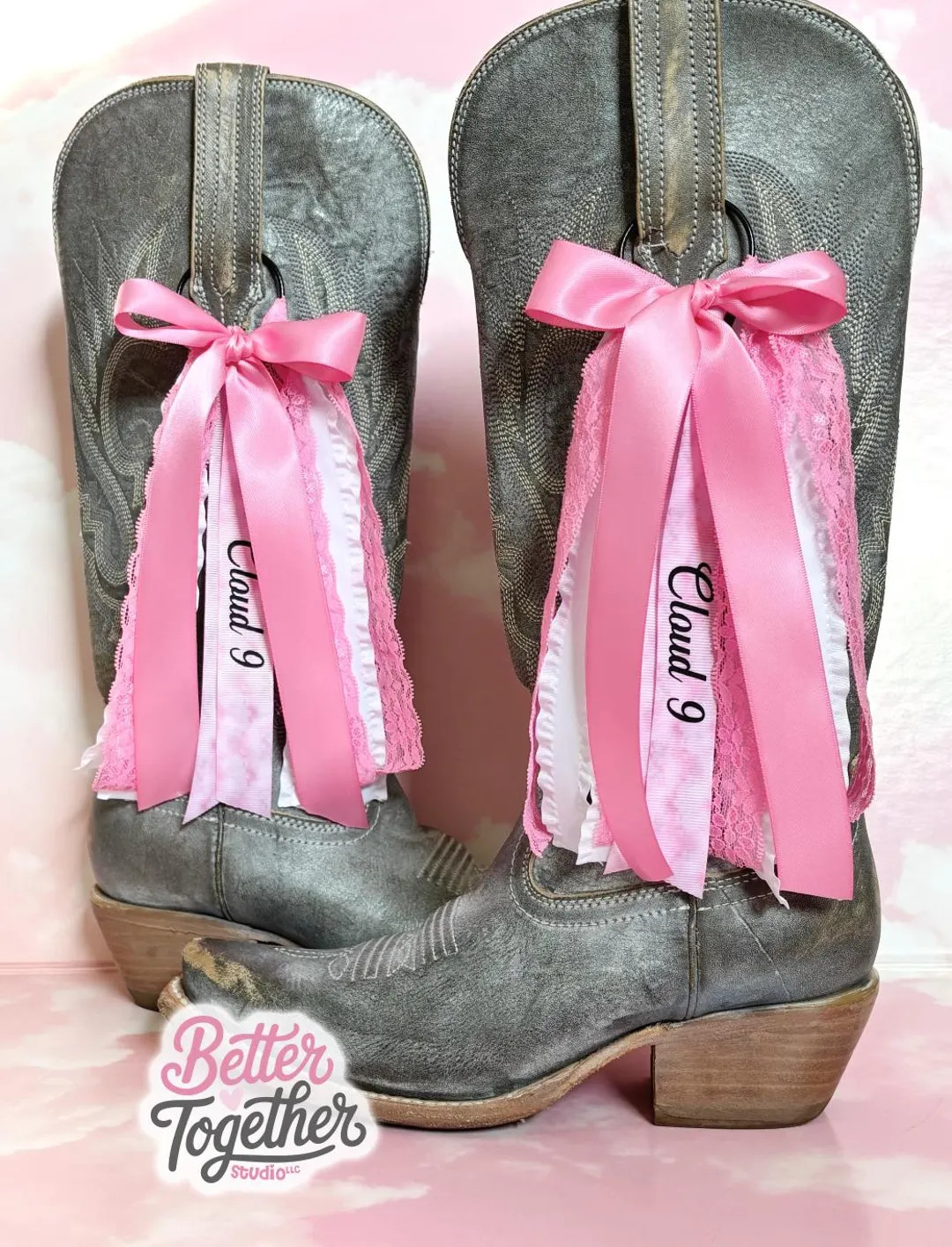 Megan Country Concert Boot Bows | Pink Boot Bows | Country Concert Boot Accessory | Pink Cloud Ri... | Etsy (Global)