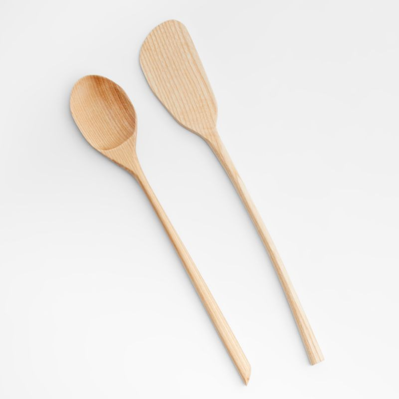 Cyrus Wood Carved Spoons, Set of 2 + Reviews | Crate & Barrel | Crate & Barrel