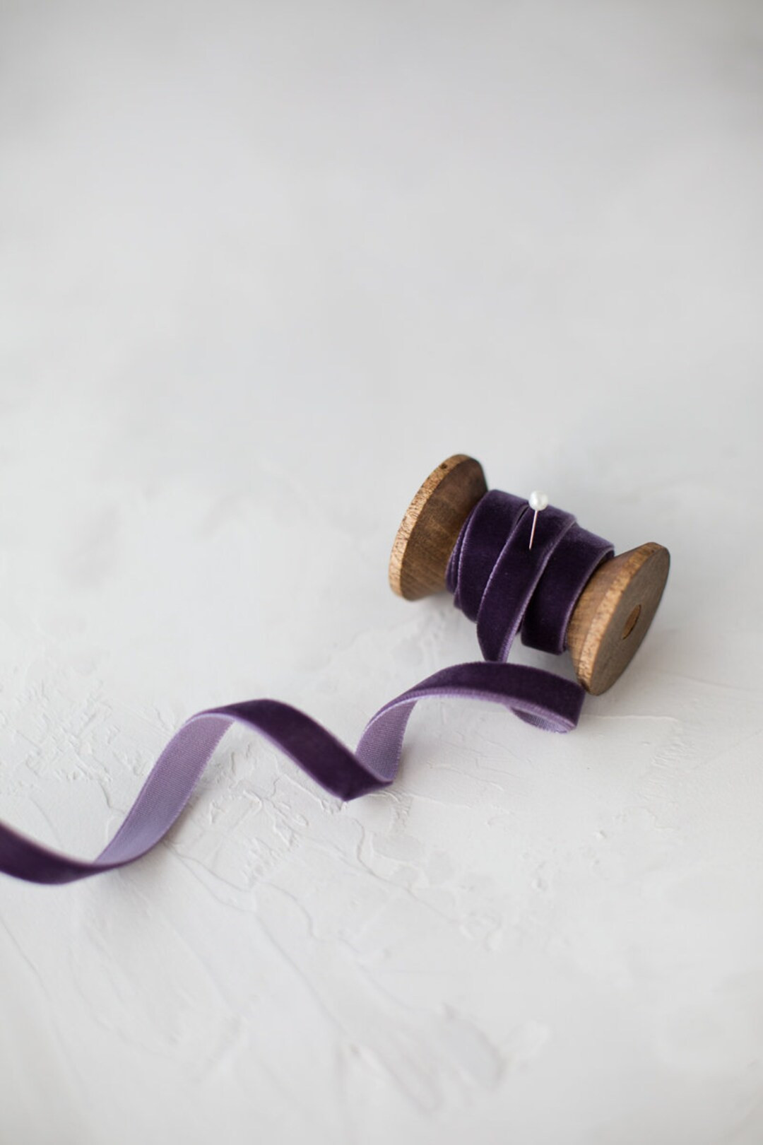 Eggplant Purple Velvet Ribbon  1/4  3/8 - Etsy | Etsy (US)