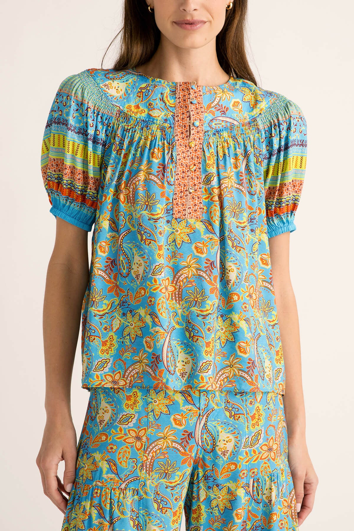 Current Air Paisley Border Printed Top | Social Threads