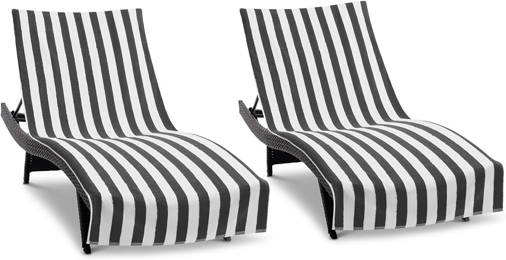 Arkwright California Cabana Chaise Lounge Cover - (Pack of 2) 100% Cotton Terry Towels, Pool Chai... | Amazon (US)