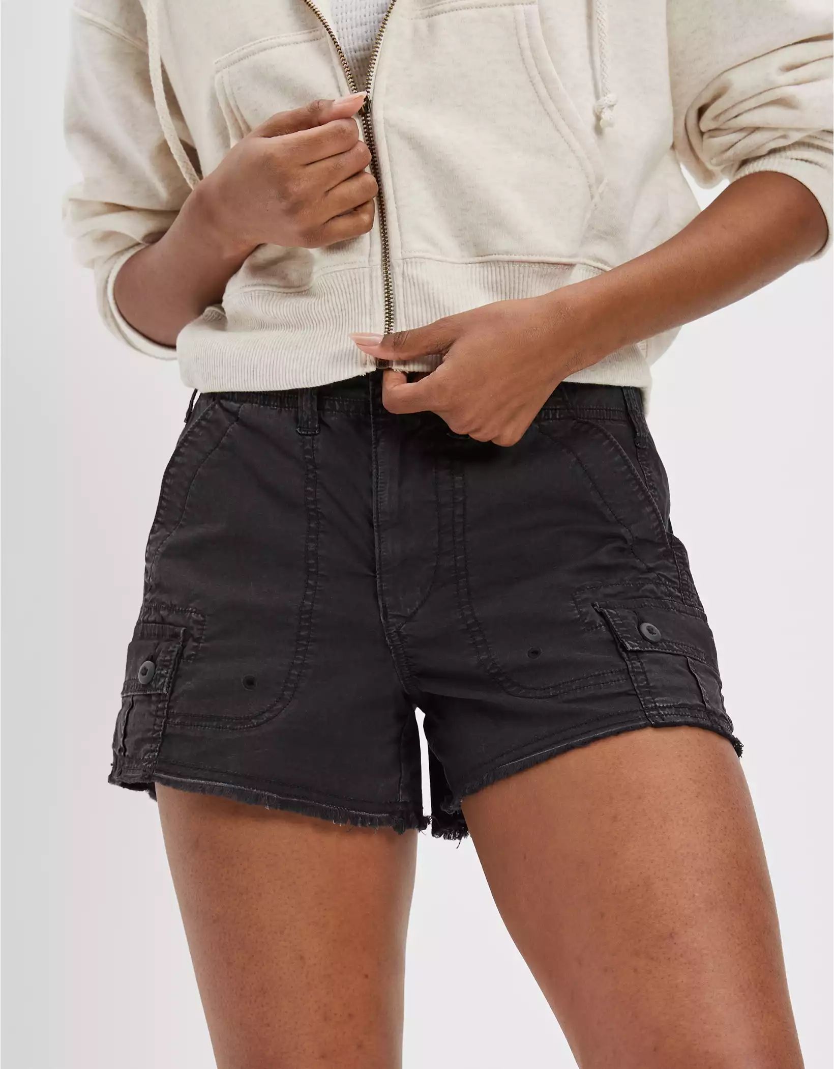 AE Snappy Stretch Highest Waist Baggy Cargo Short | American Eagle Outfitters (US & CA)