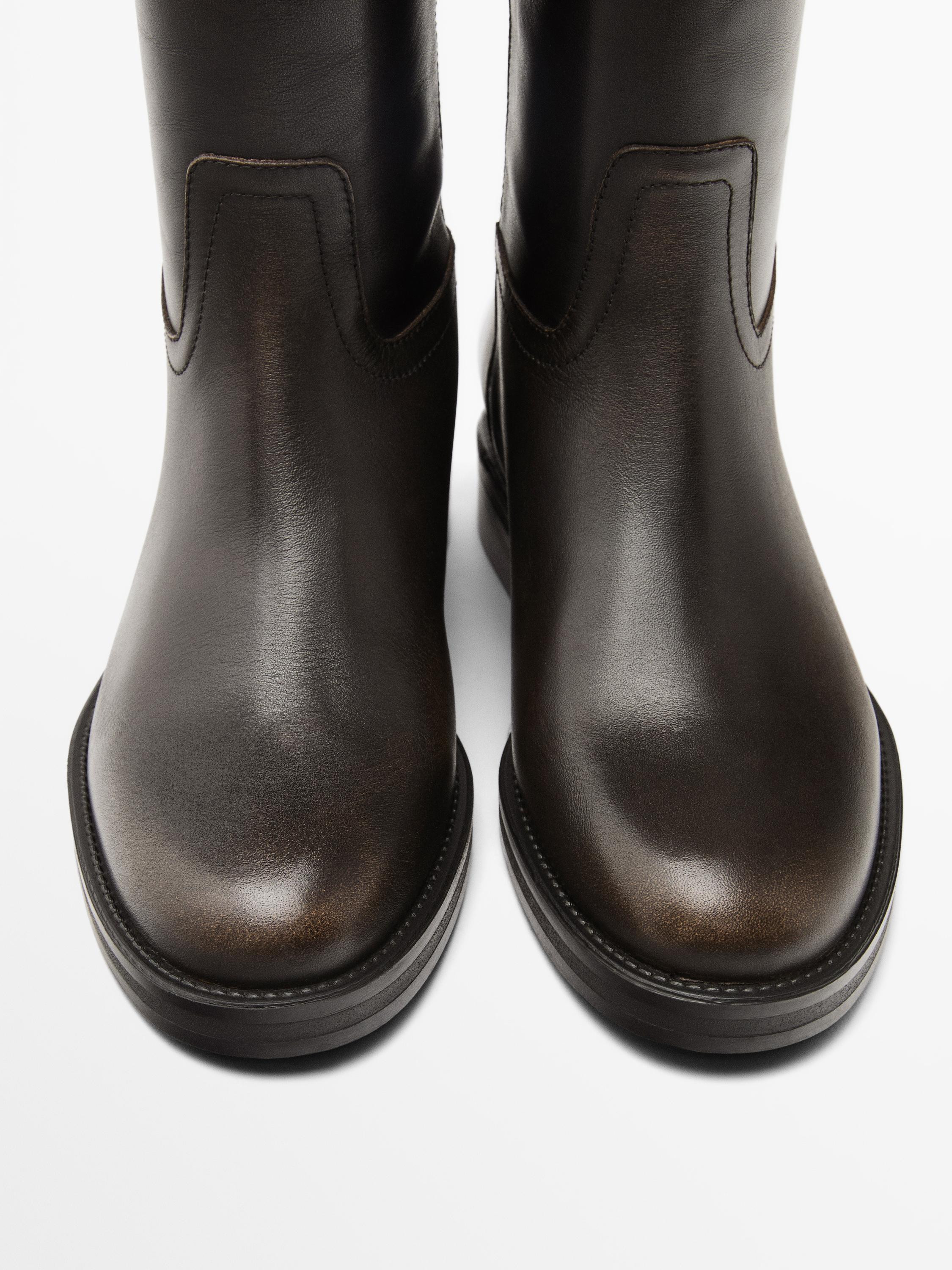 Leather riding boots | Massimo Dutti UK