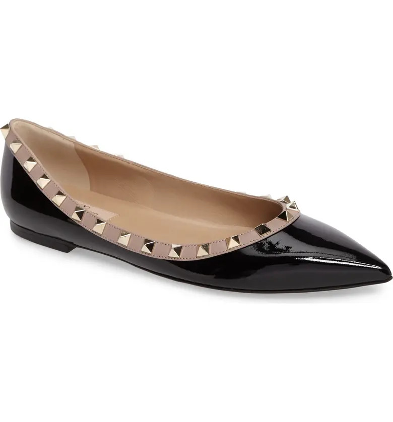 Rockstud Pointed Toe Ballerina Flat | Nordstrom