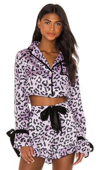 X REVOLVE Luna Blouse in Orchid Leopard | Revolve Clothing (Global)
