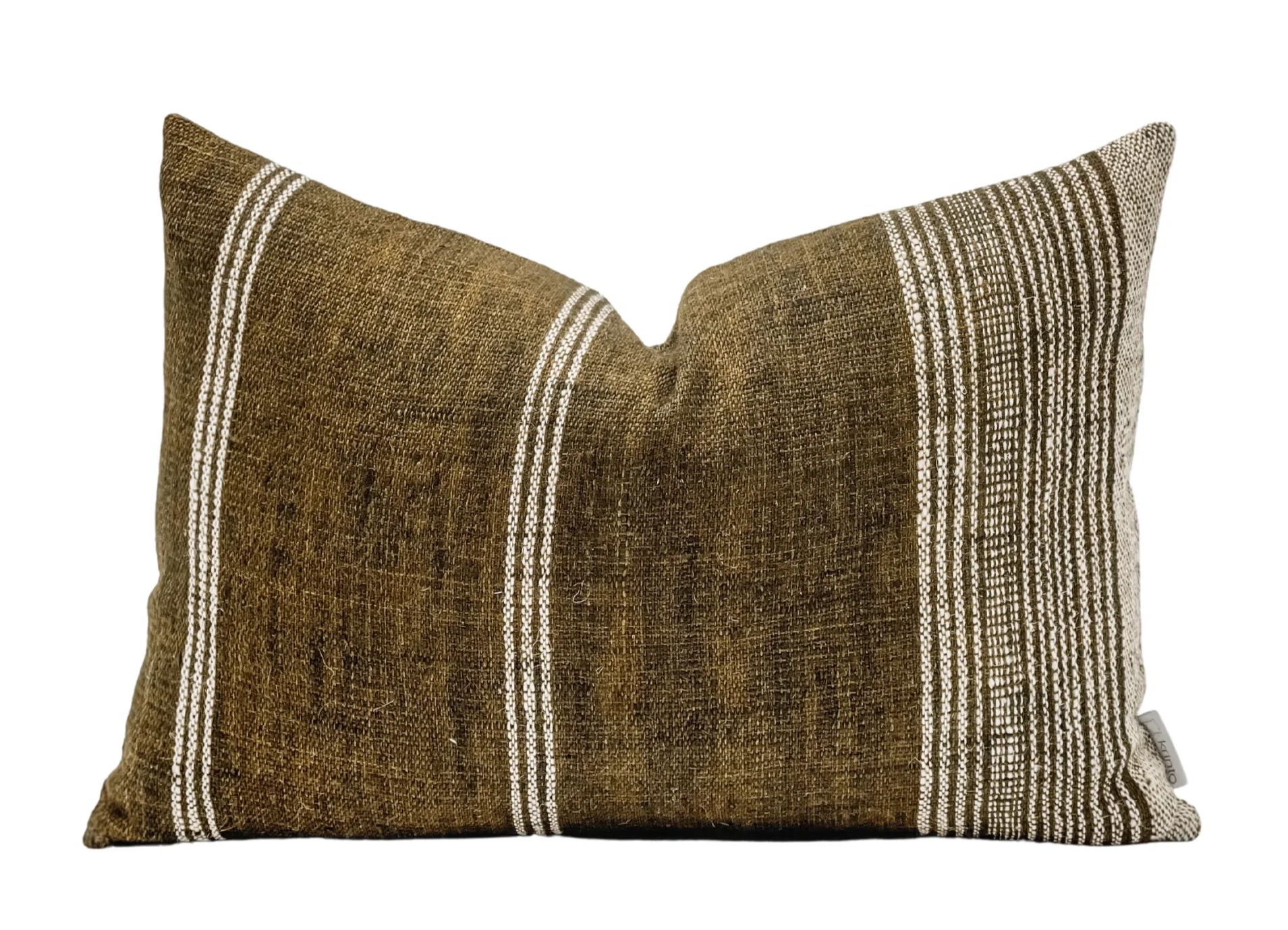 DARK BROWN INDIAN WOOL PILLOW COVER | Krinto