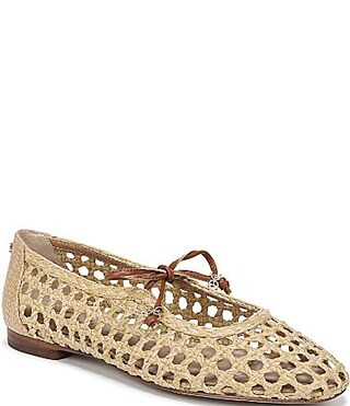 Sam Edelman Marcie Woven Raffia Bow Ballet Flats - 11 | Dillard's