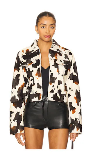 Leah Cow Print Jacket in Cowhide | Revolve Clothing (Global)