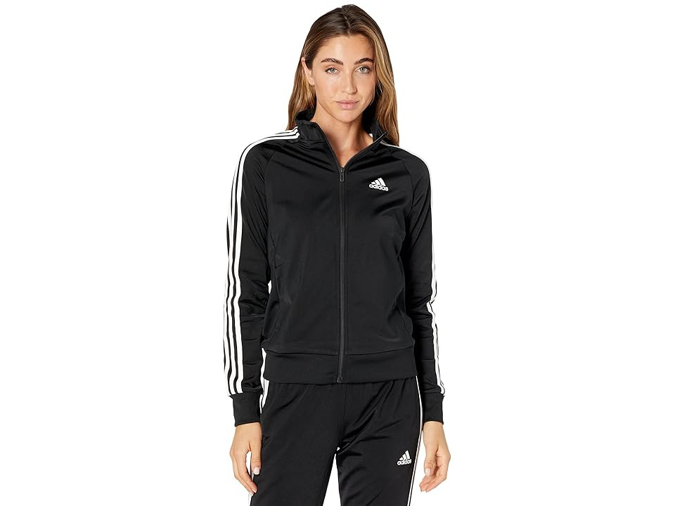 adidas Essential 3-Stripes Tricot Jacket Women's Coat Black : XS, Polyester/Tricot | Zappos