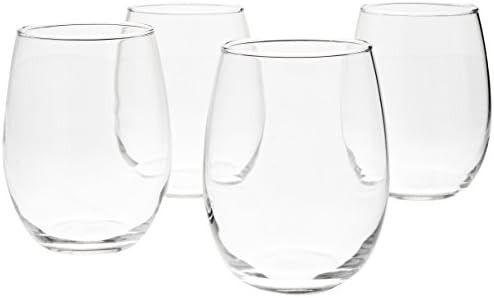 Amazon Basics Stemless Wine Glasses (Set of 4), 15 oz | Amazon (US)