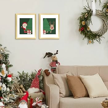 upsimples 11x14 Picture Frame Set of 5, Display Pictures 8x10 with Mat or 11x14 Without Mat, Wall... | Amazon (US)