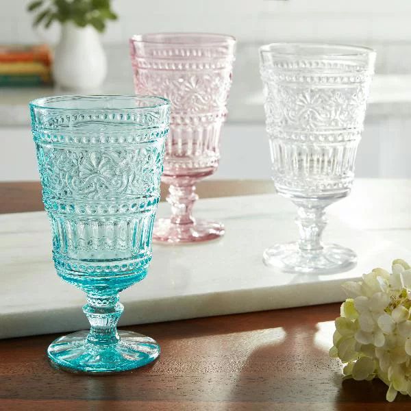 The Pioneer Woman Cassie 4-Piece Footed Glass Goblet Set, Clear | Walmart (US)