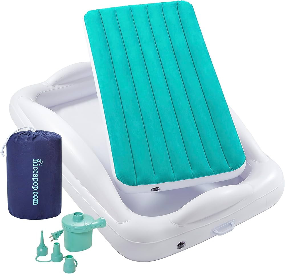 hiccapop Inflatable Toddler Travel Bed with Safety Bumpers [4-Sided] | Portable Toddler Bed for K... | Amazon (US)