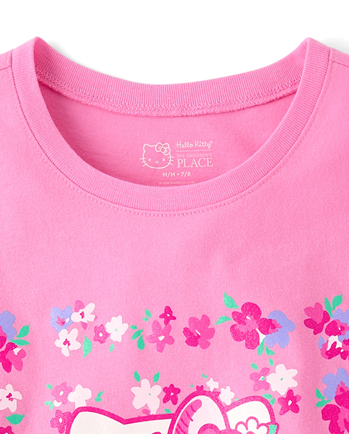 Girls Hello Kitty® Glitter Floral Graphic Tee - pink | The Children's Place