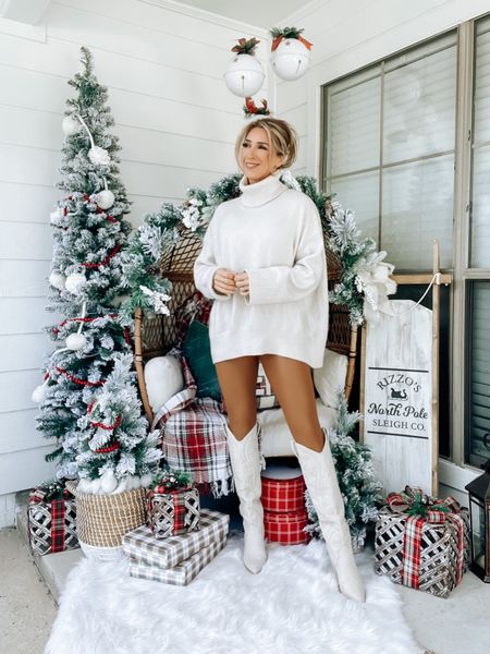 Holiday outfits, thanksgiving outfit, tan faux leather leggings, ivory boots, ivory oversized turtleneck slouchy sweater, fall outfits, winter outfit 

#LTKHoliday #LTKover40 #LTKstyletip