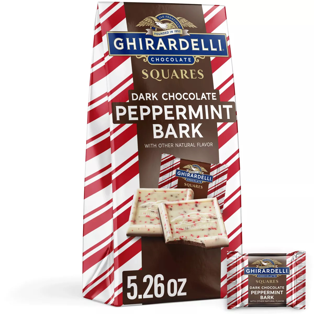 Ghirardelli Christmas Dark Chocolate Peppermint Bark Chocolate Squares - 5.26oz | Target