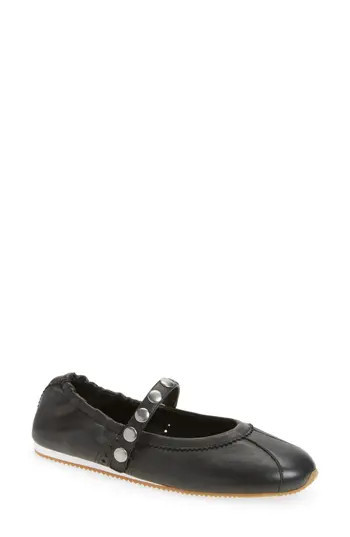 Steve Madden Anaya Mary Jane Flat in Black Leather at Nordstrom Rack, Size 6 | Nordstrom Rack