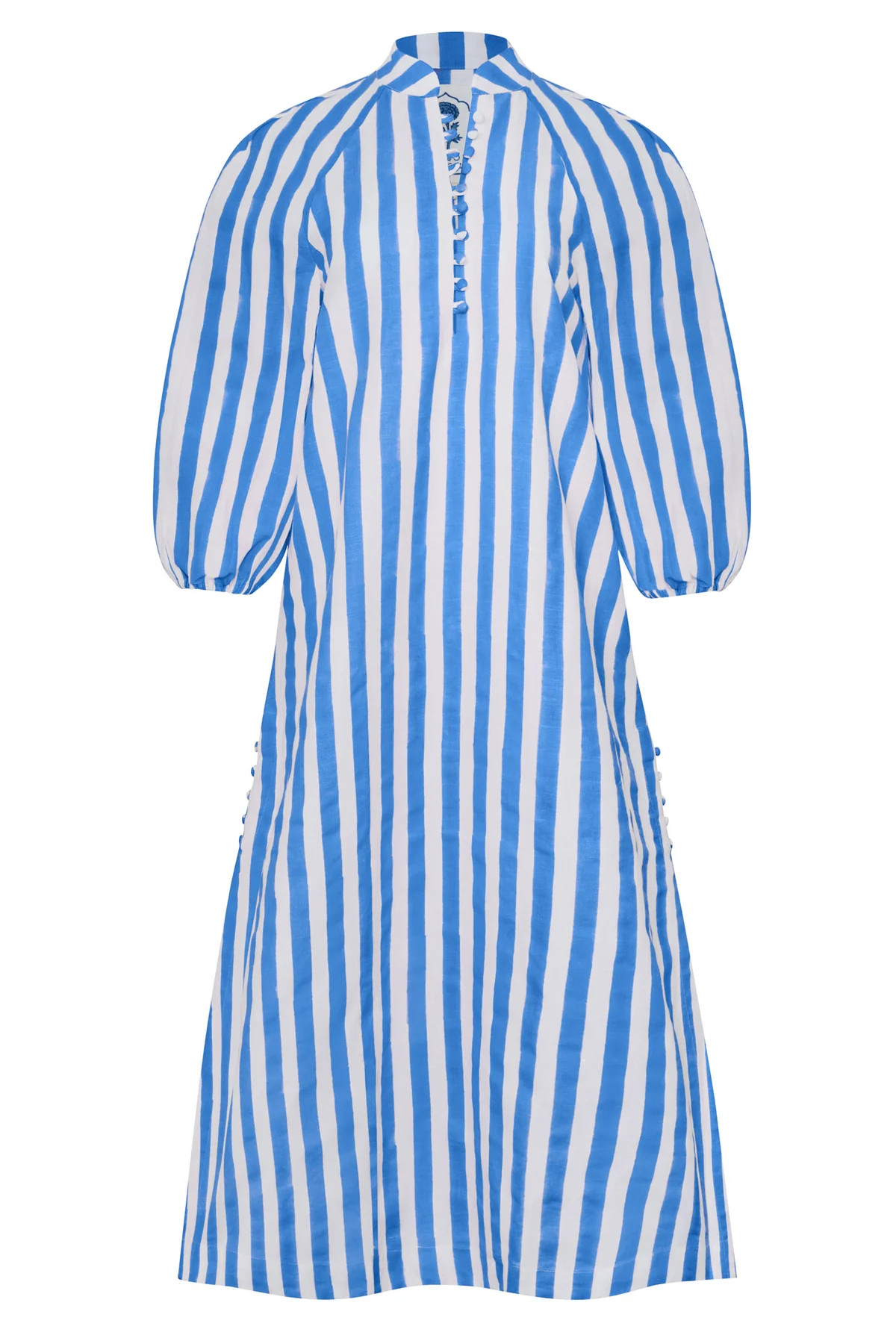 Positano Striped Caftan in Blue Stripes | Over The Moon