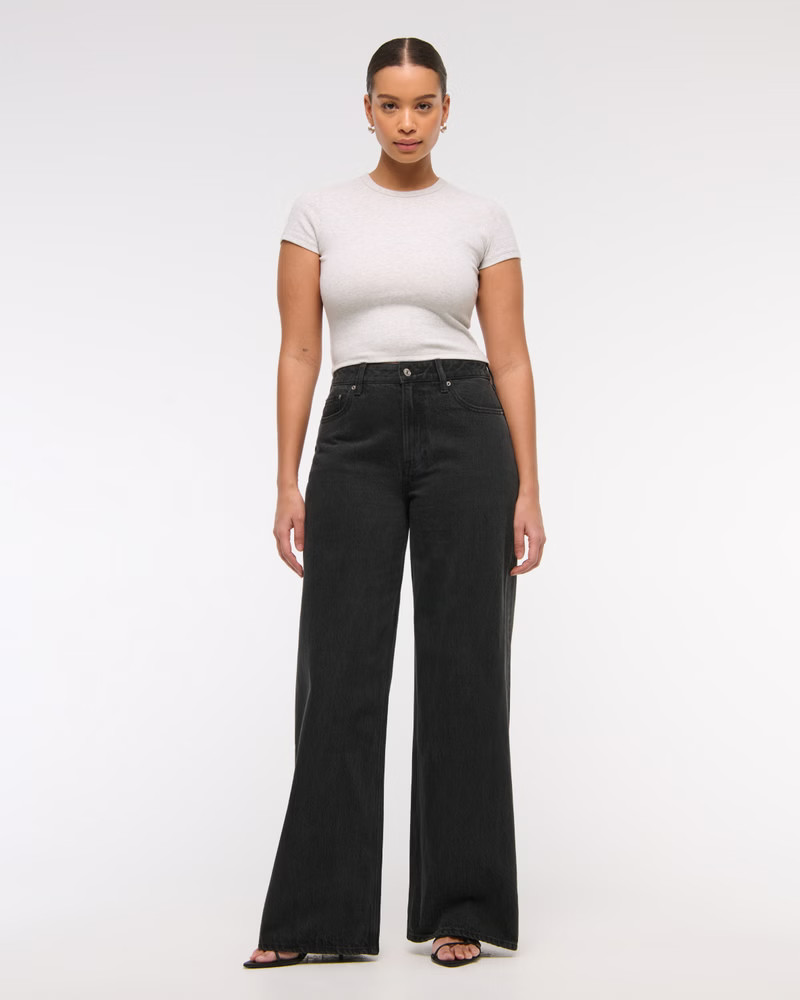 Curve Love High Rise Wide Leg Jean | Abercrombie & Fitch (UK)