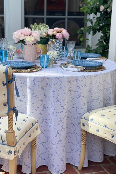 Blue Bows Tablecloth | Julia Amory