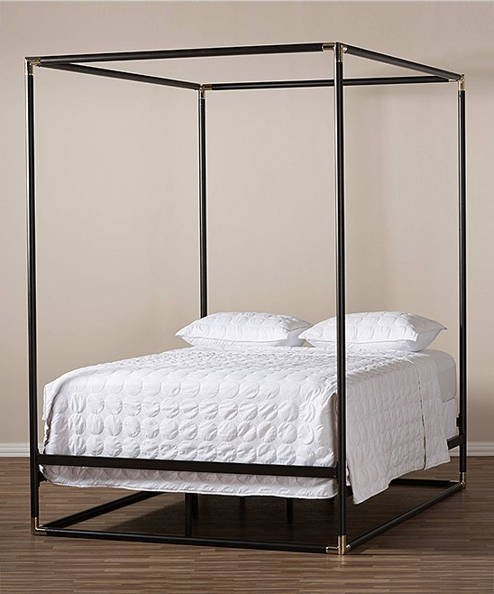 Baxton Studio Beds Black - Black Eva Canopy Metal Queen Bed | Zulily