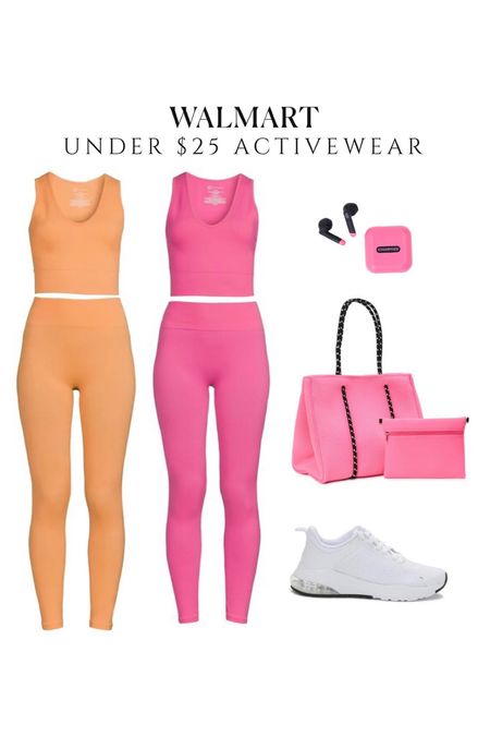 Under $25 activewear from Walmart! Nike airmax dupes, Seamless Tank Top and Leggings Set only $19! 

Pink outfits, athleisure, athletic, fitness, orange leggings, sports bra, airport travel outfit, Walmart fashion finds 

#LTKsalealert #LTKunder50 #LTKfit