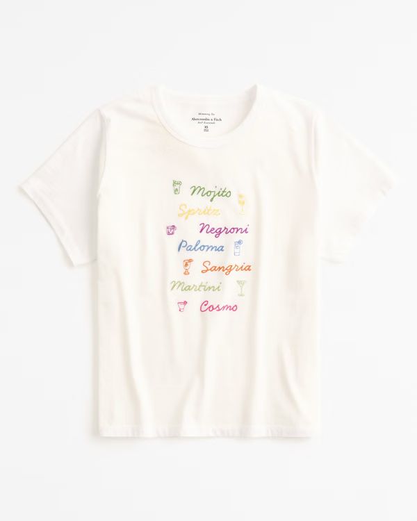 New!BestsellerOnline ExclusiveShort-Sleeve Drinks Graphic Skimming Tee | Abercrombie & Fitch (US)