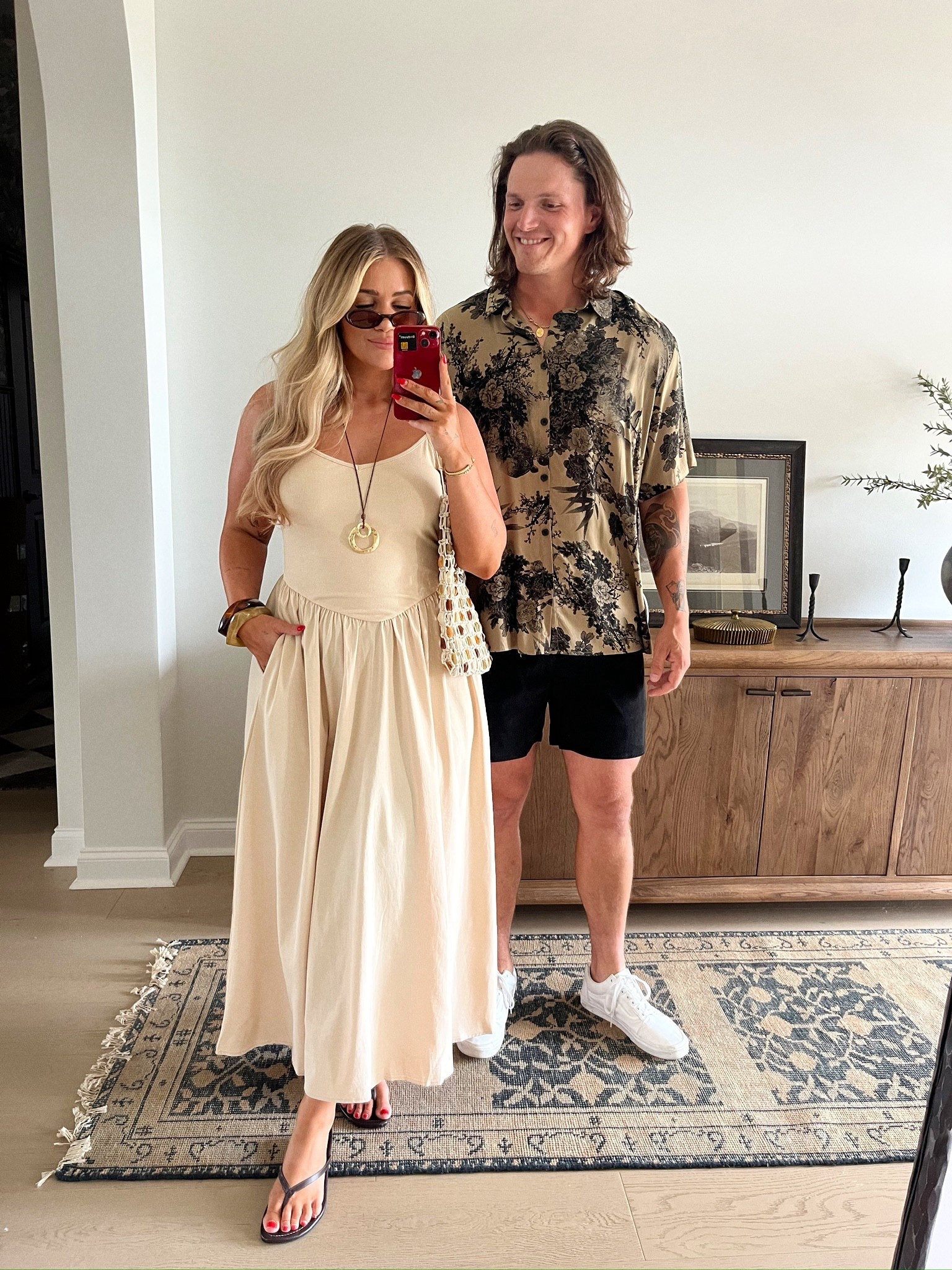 Couples fit from Amazon🤍 this dress is so good! I got a large and jamie is in an XL top & medium shorts 

#LTKSaleAlert #LTKMidsize #LTKMens