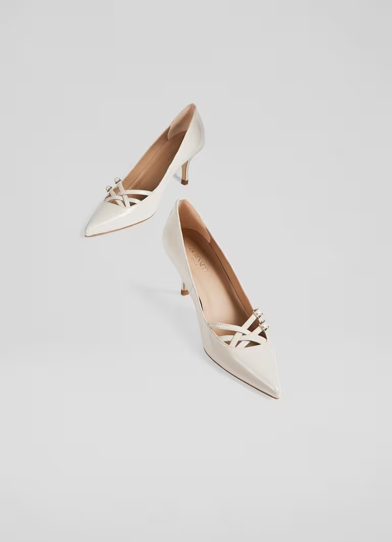 Laila Cream Patent Buckle Court Heels | L.K. Bennett (UK)