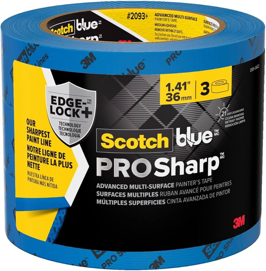 ScotchBlue PROSharp Painter's Tape 1.5 Inch Wide (1.41 in x 60 yd) 3 Rolls Blue Tape Protects Sur... | Amazon (US)