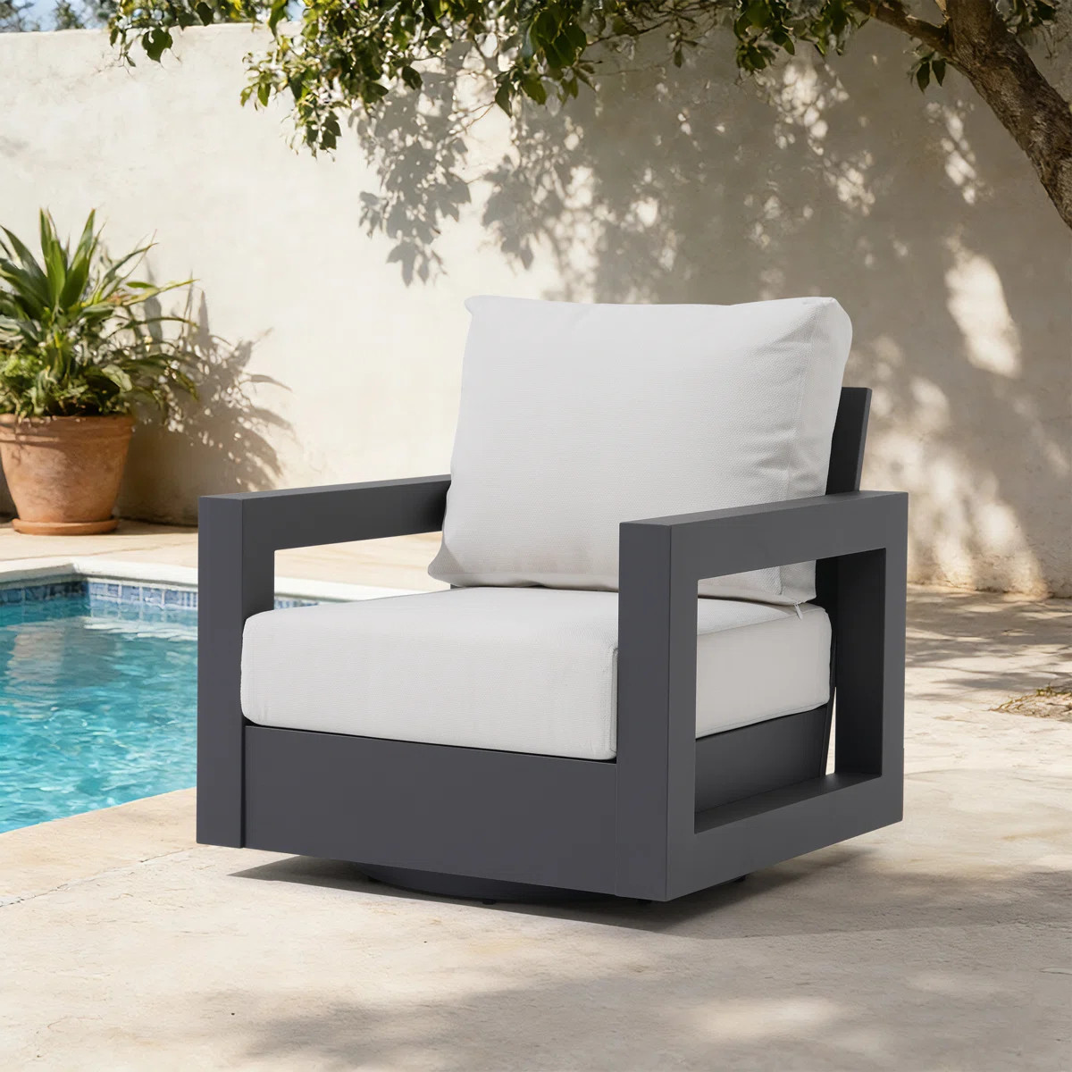 Outdoor Aluminum Swivel Chair | Wayfair North America